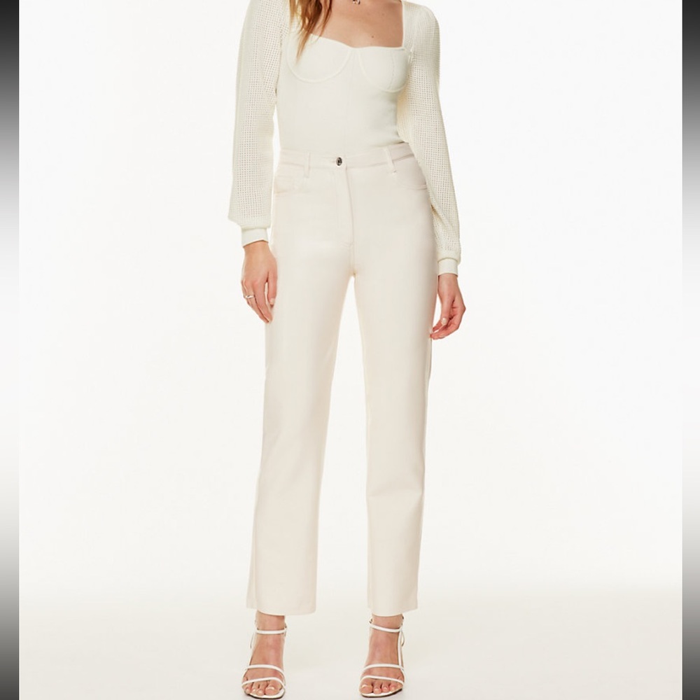 Wilfred The Melina Pants in Birch 10 Faux Leather High Rise Straight
